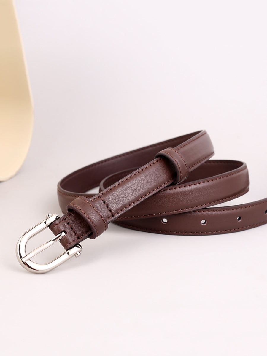 Mara | Gold Buckle Faux Leather Belt