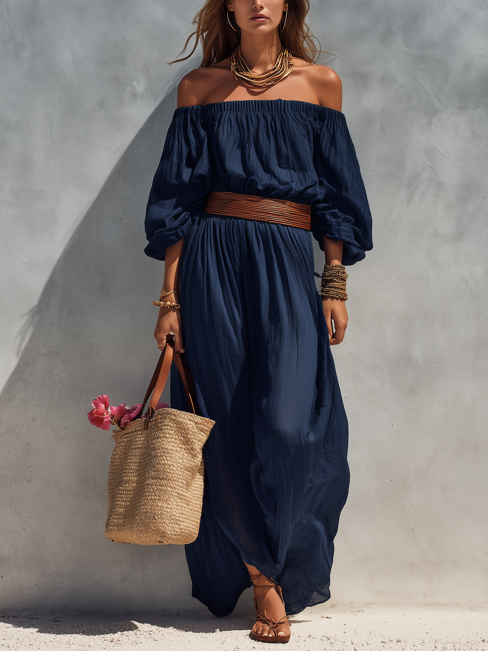 Audrey | Dark Blue Strapless Maxi Dress