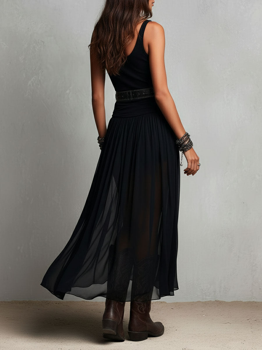 Selena | Western Sheer Maxi Dress