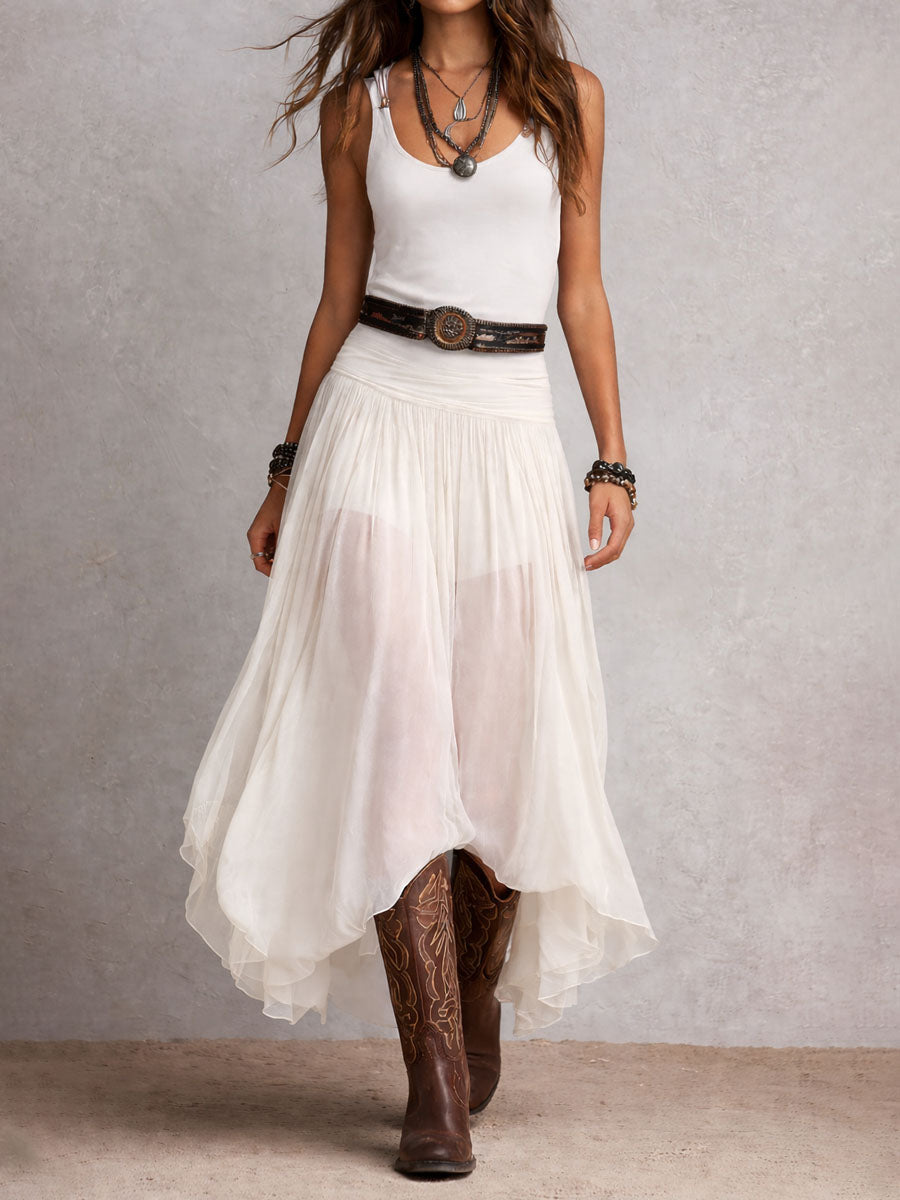 Selena | Western Sheer Maxi Dress