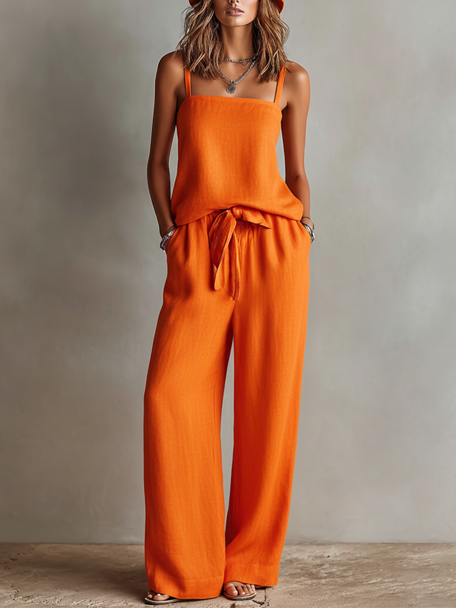 Alina | Orange Cami Trouser Set