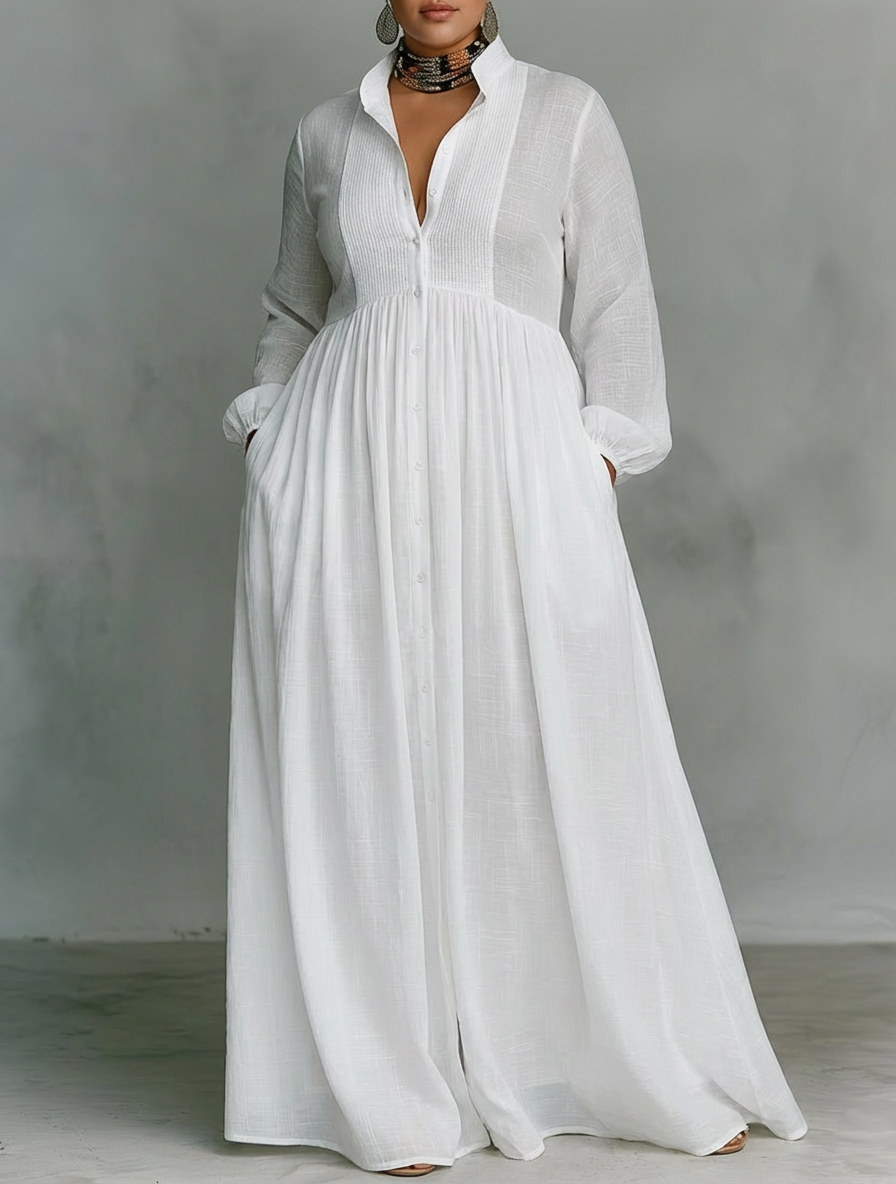 ROWENA | MINIMALIST PATCHWORK MAXI DRESS