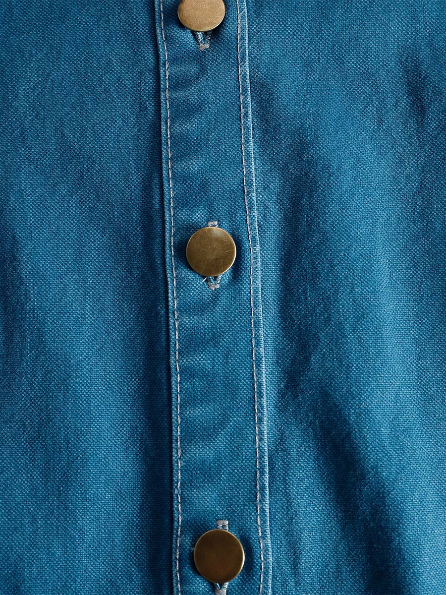 Bonnie | Denim Organza Maxi Dress