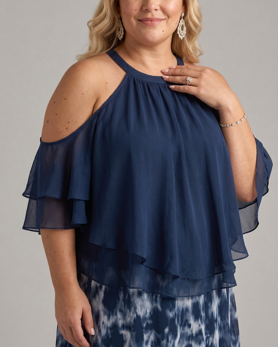 Xylara | Layered Halter Neck Printed Wide Leg Set
