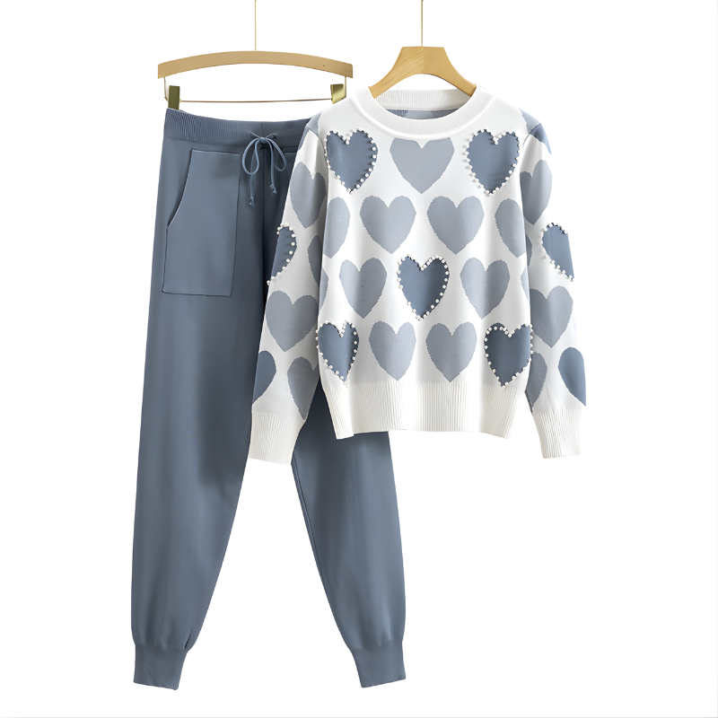Avery™ | Chic Heart Pattern Knit Two-Piece Set – product image 2