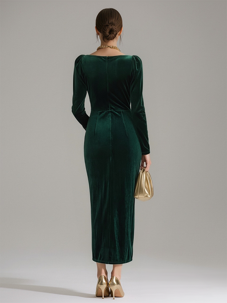 Vivienne | Velvet Midi Dress
