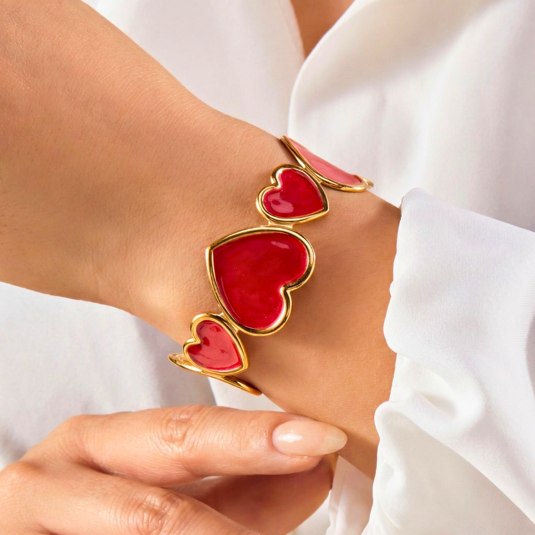 Elena | Heart Cuff Bracelet