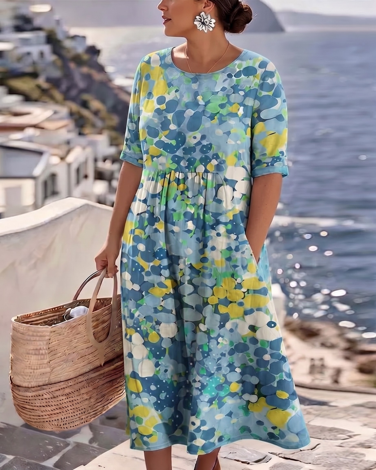 Ellie™ - Elegant Floral Summer Midi Dress