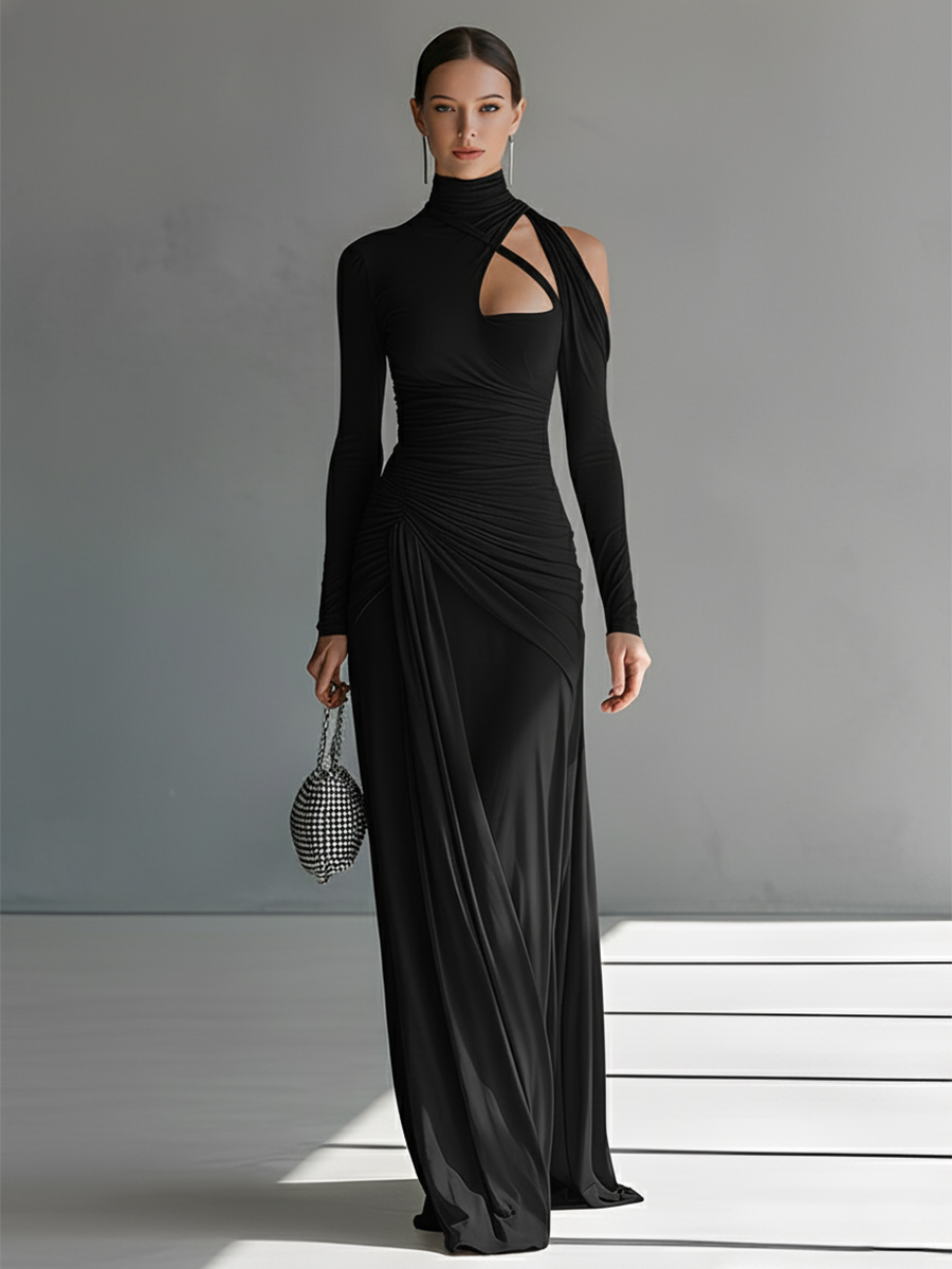 Elena | Ruched Cut-Out Maxi Dress