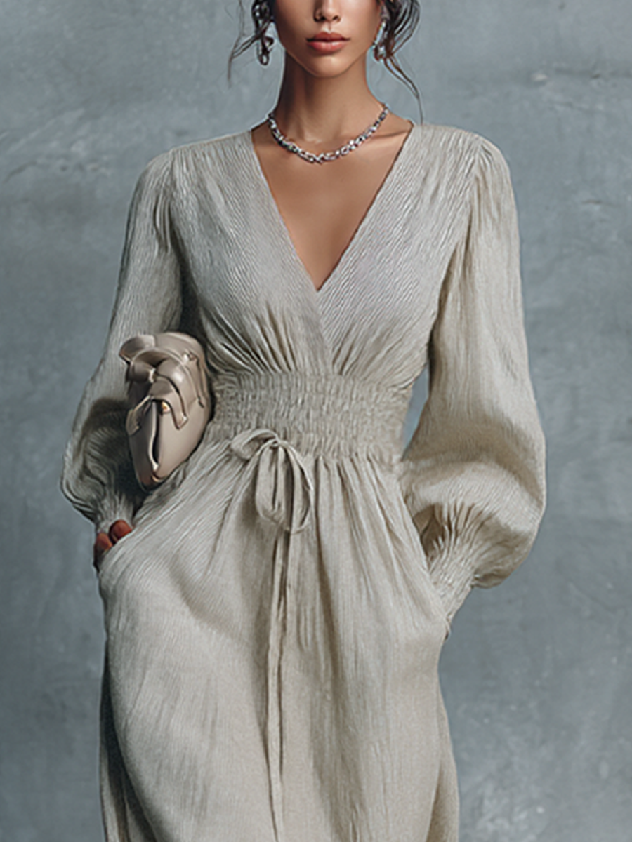 Ariella | Striped V-Neck Maxi Dress