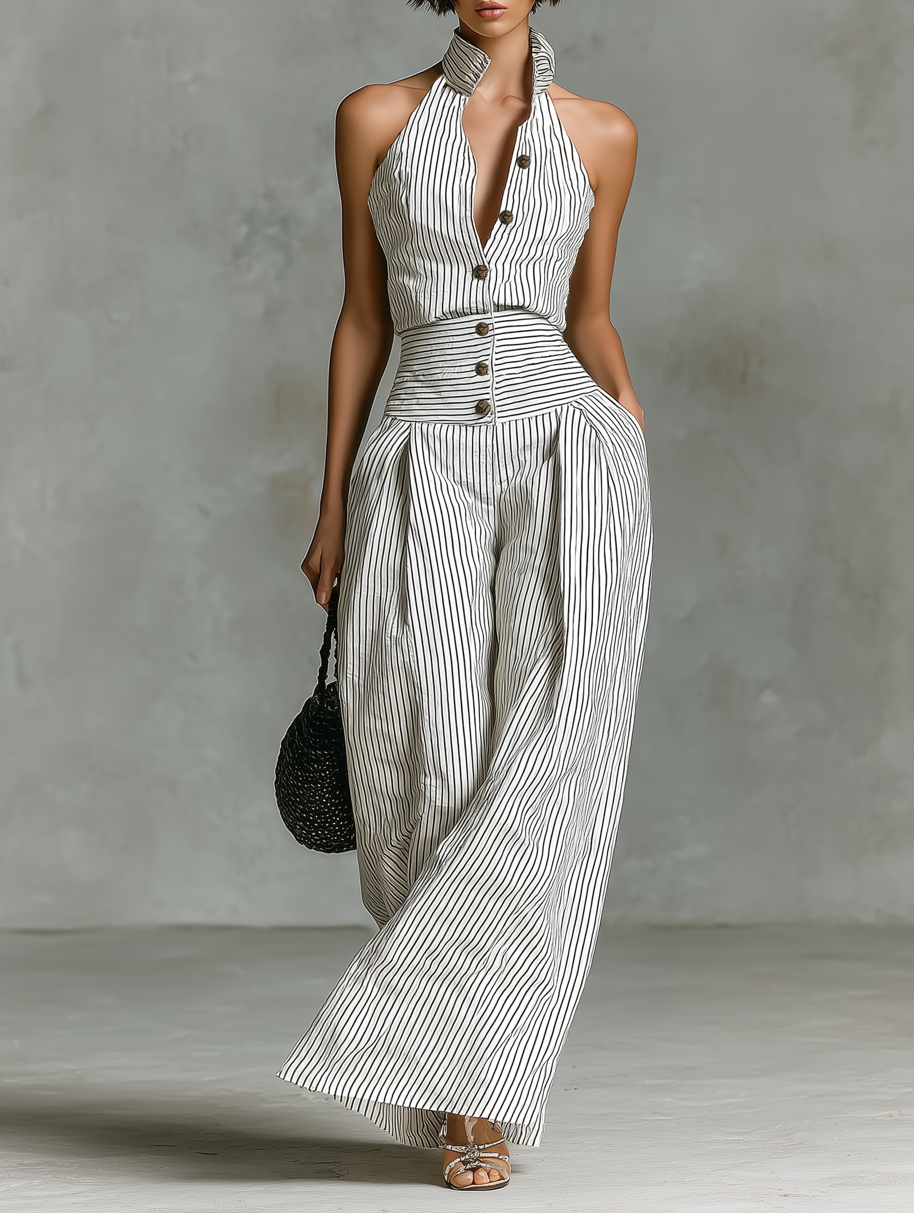 Rosalie | Striped Sleeveless Jumpsuit