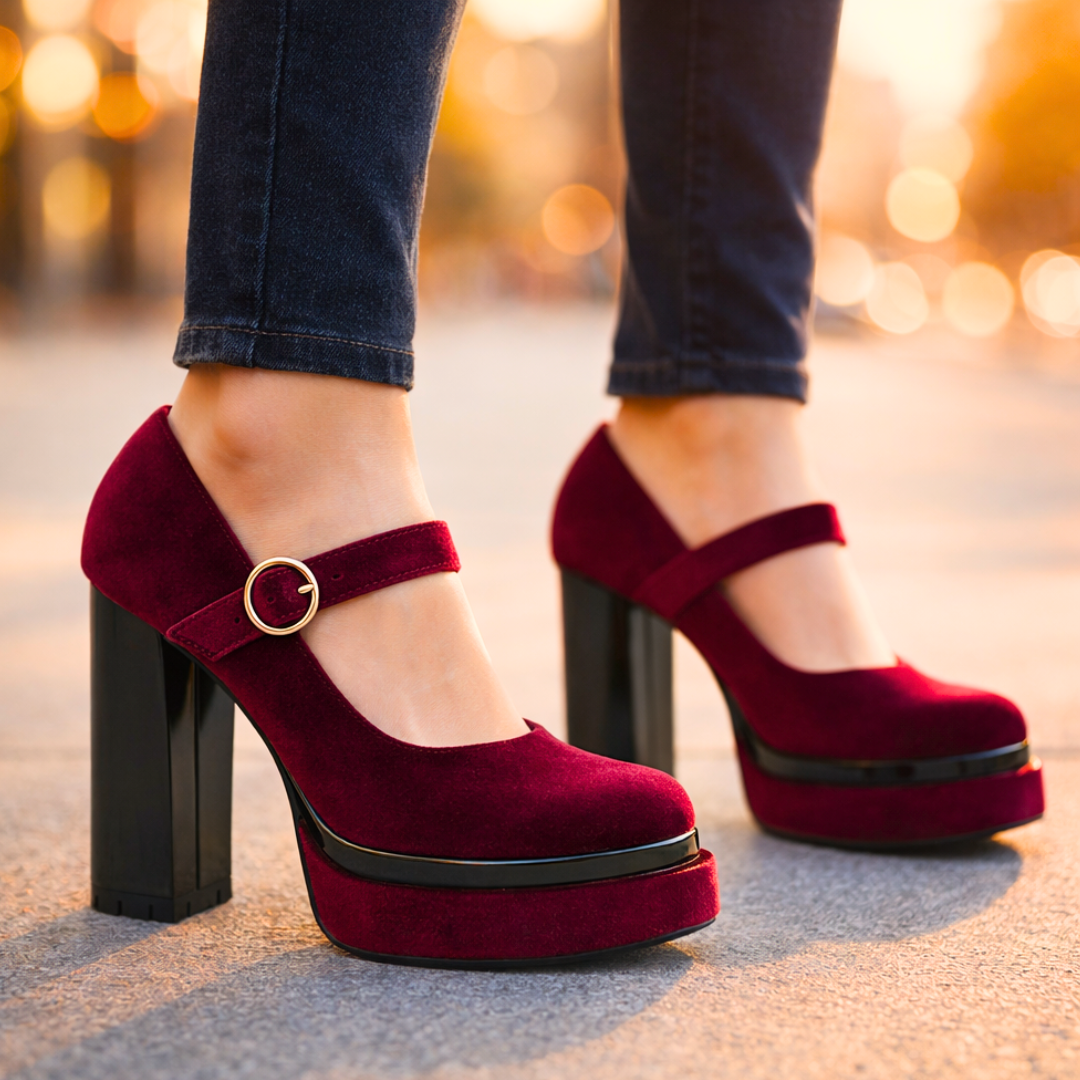 Seraphina | Velvet Platform Pumps