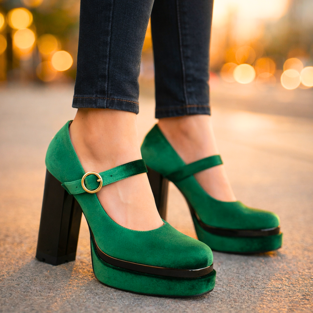 Seraphina | Velvet Platform Pumps