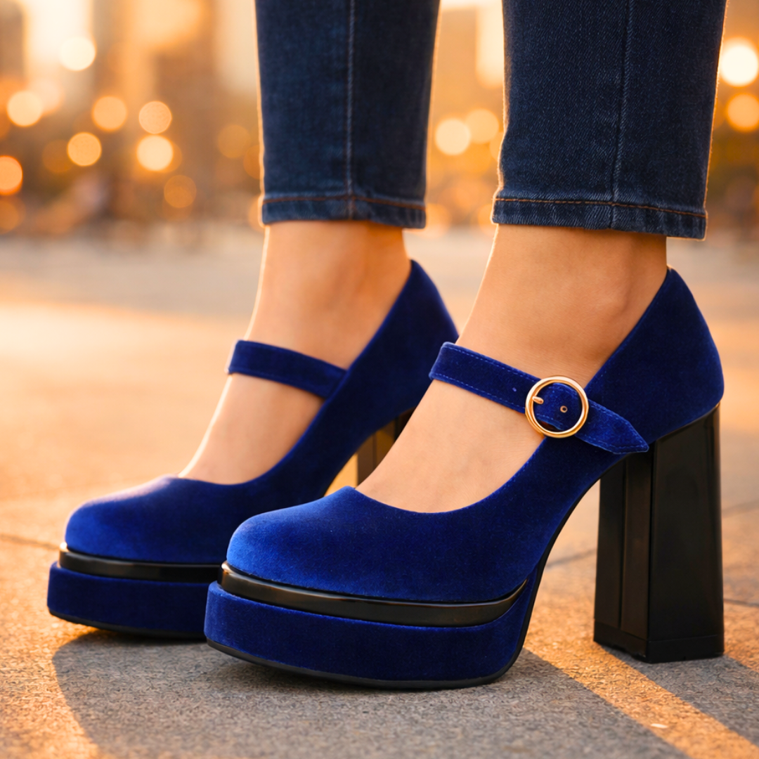 Seraphina | Velvet Platform Pumps
