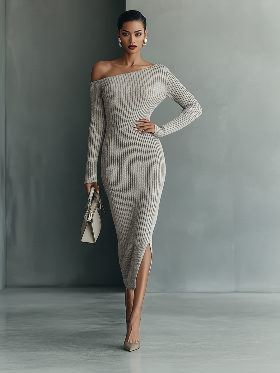 Amara | Off-Shoulder Knit Mini Dress