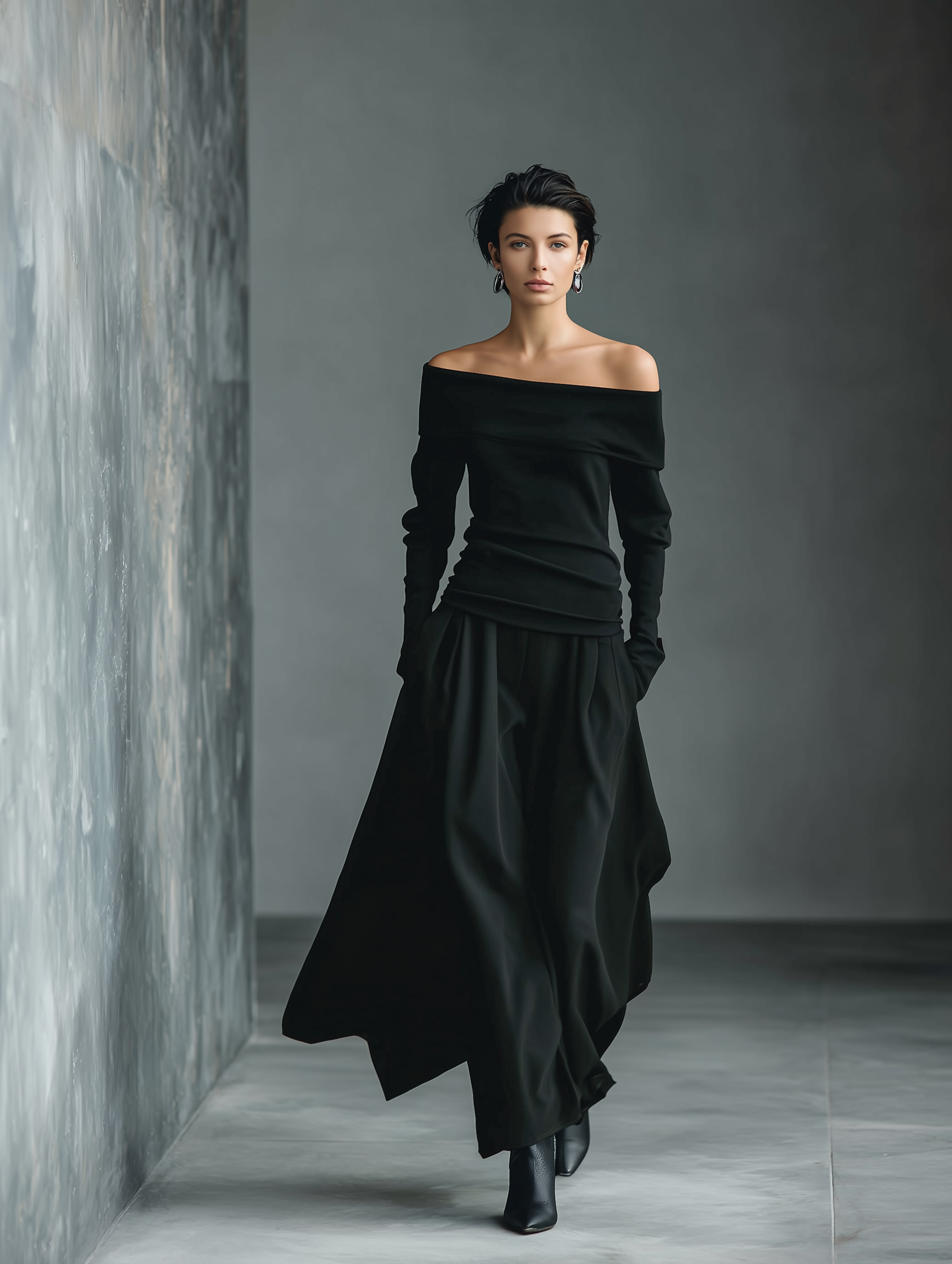 Bianca | Off-Shoulder Knit Skirt Set