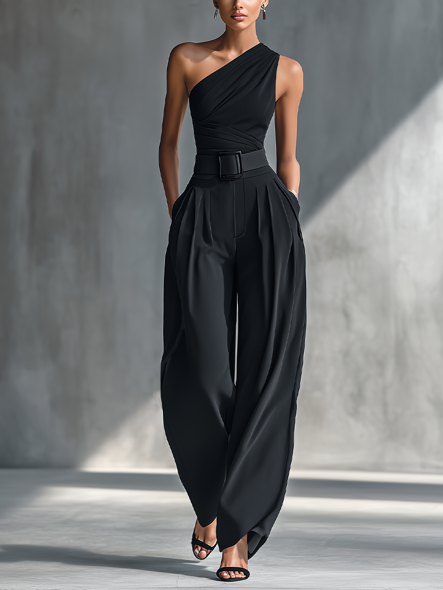 Audrey | Black Knit Wide-Leg Set