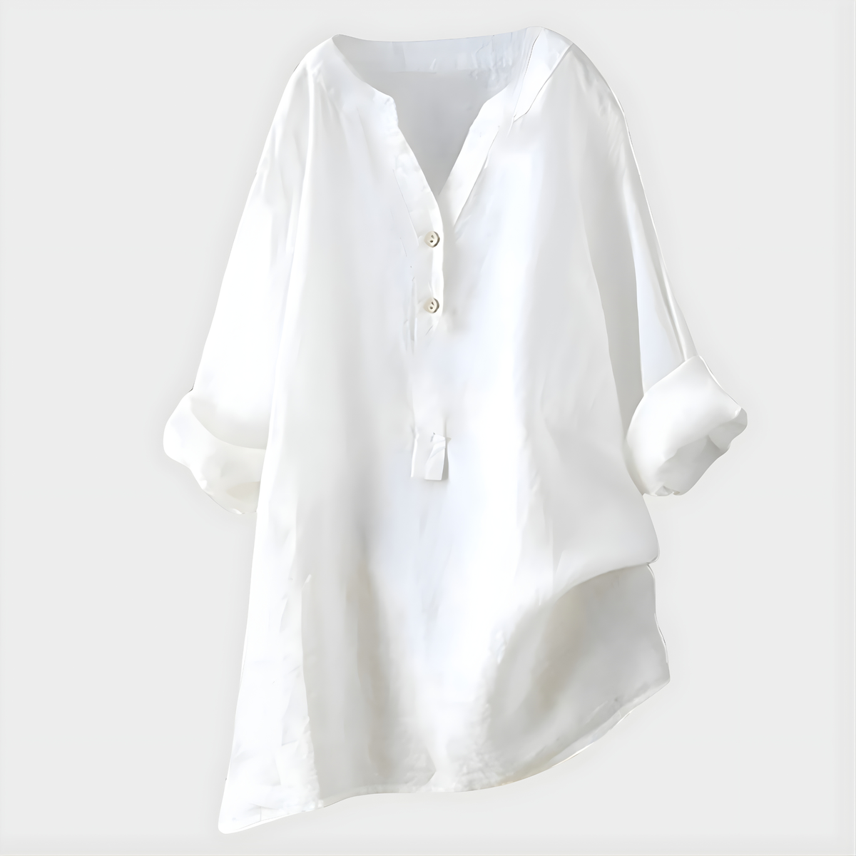 Veronique™ | Elegant Cotton-Linen V-Neck Blouse – product image 5
