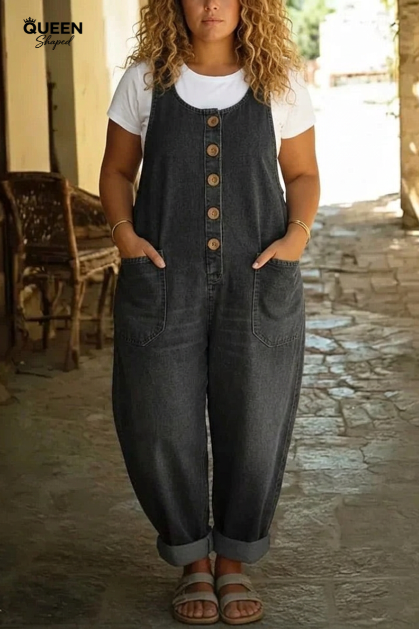 Ruth | Vintage Washed Cotton Denim Overalls