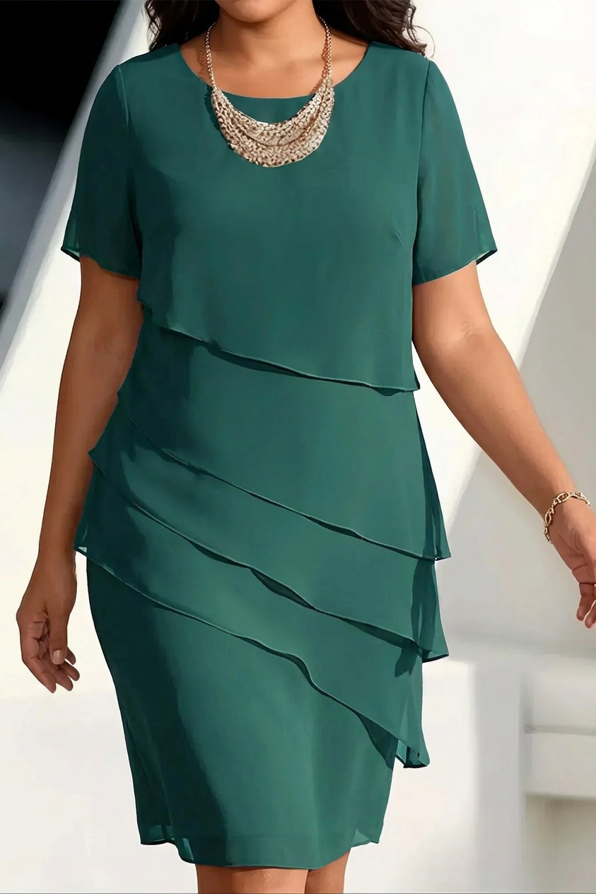 Linda | Elegant Comfort Ruffle Dress