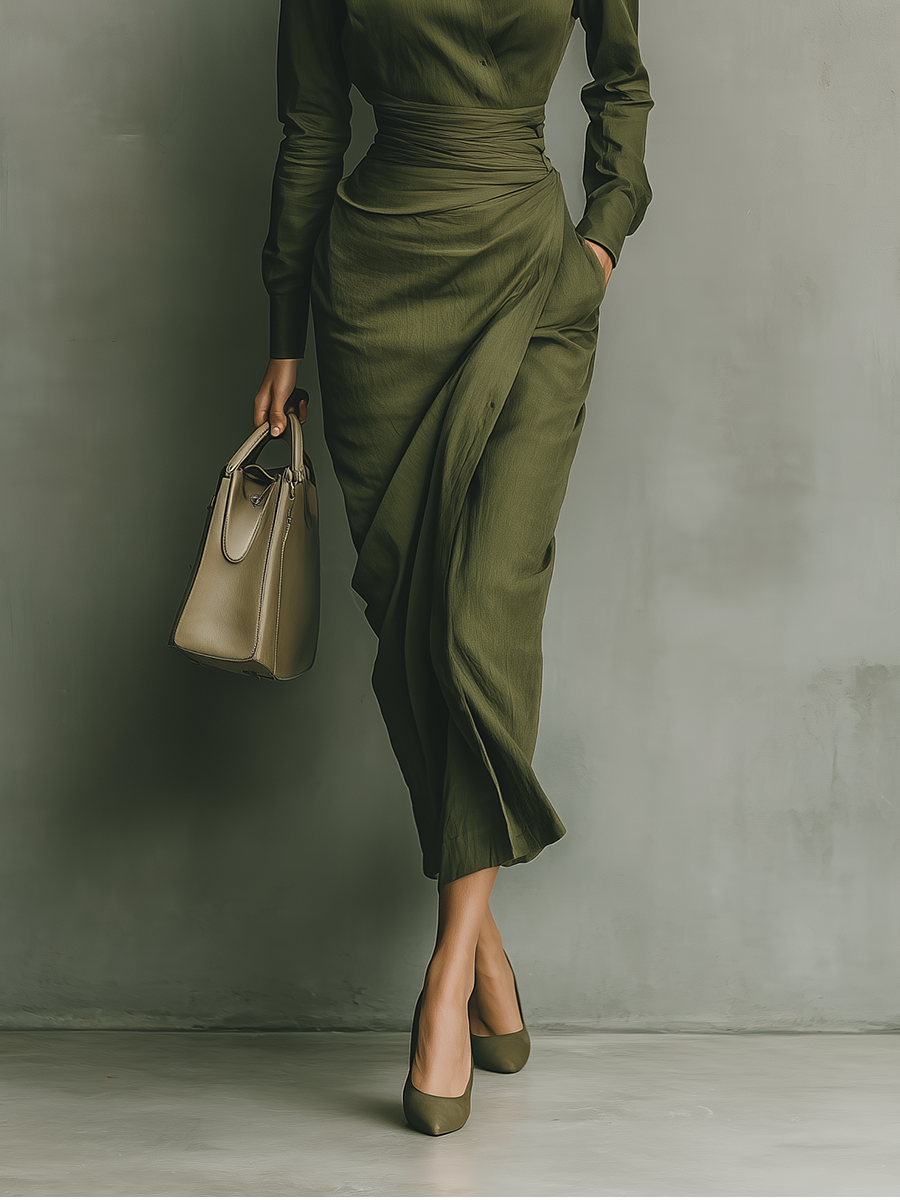 Olive | Army Green Maxi Dress