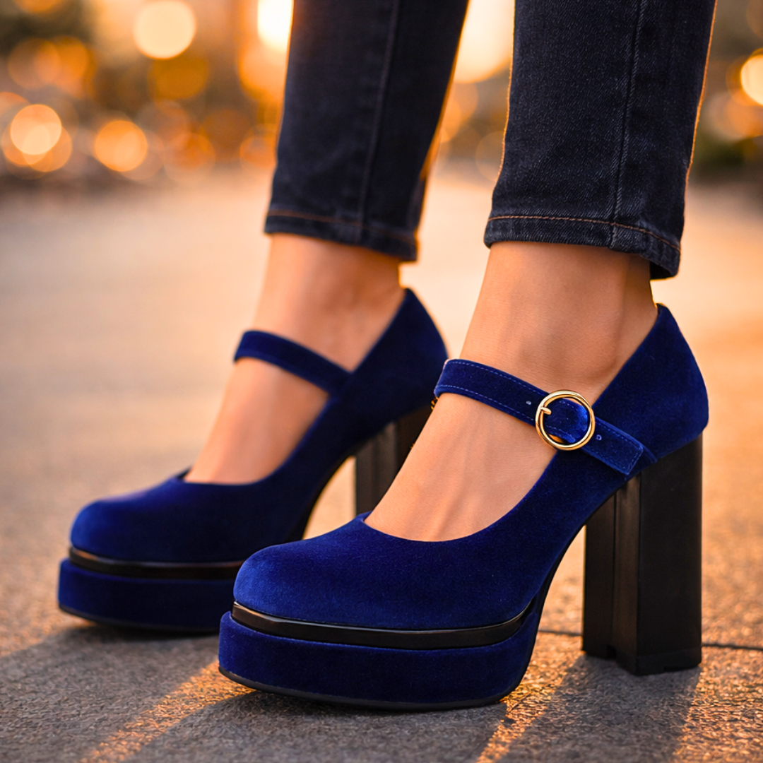 Seraphina | Velvet Platform Pumps