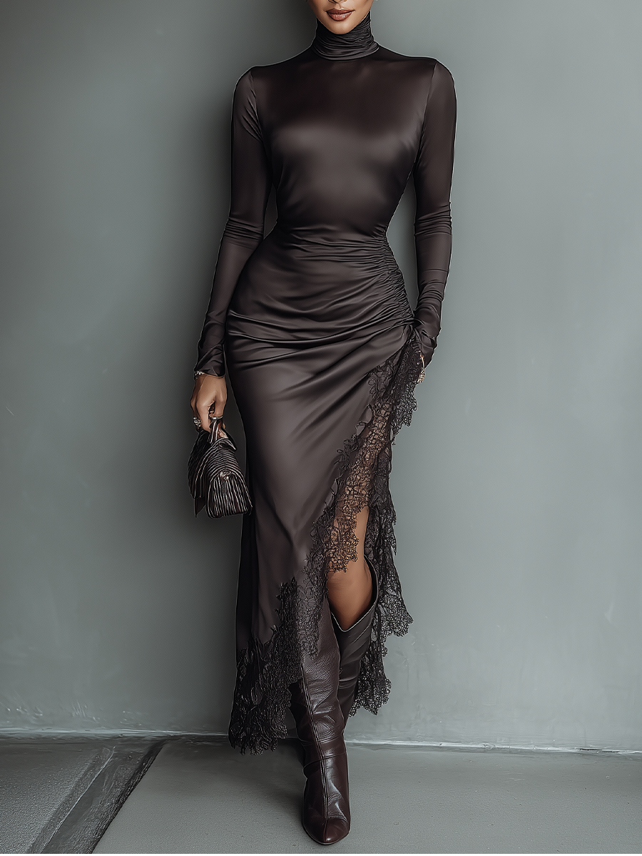 Arabella | Satin Lace Maxi Dress