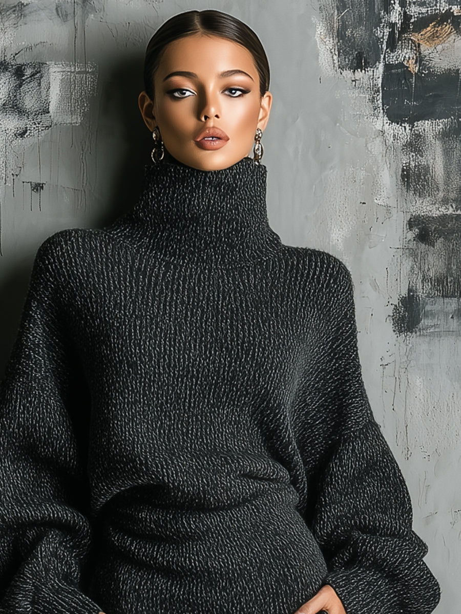 Julia | Oversized Turtleneck Midi Dress