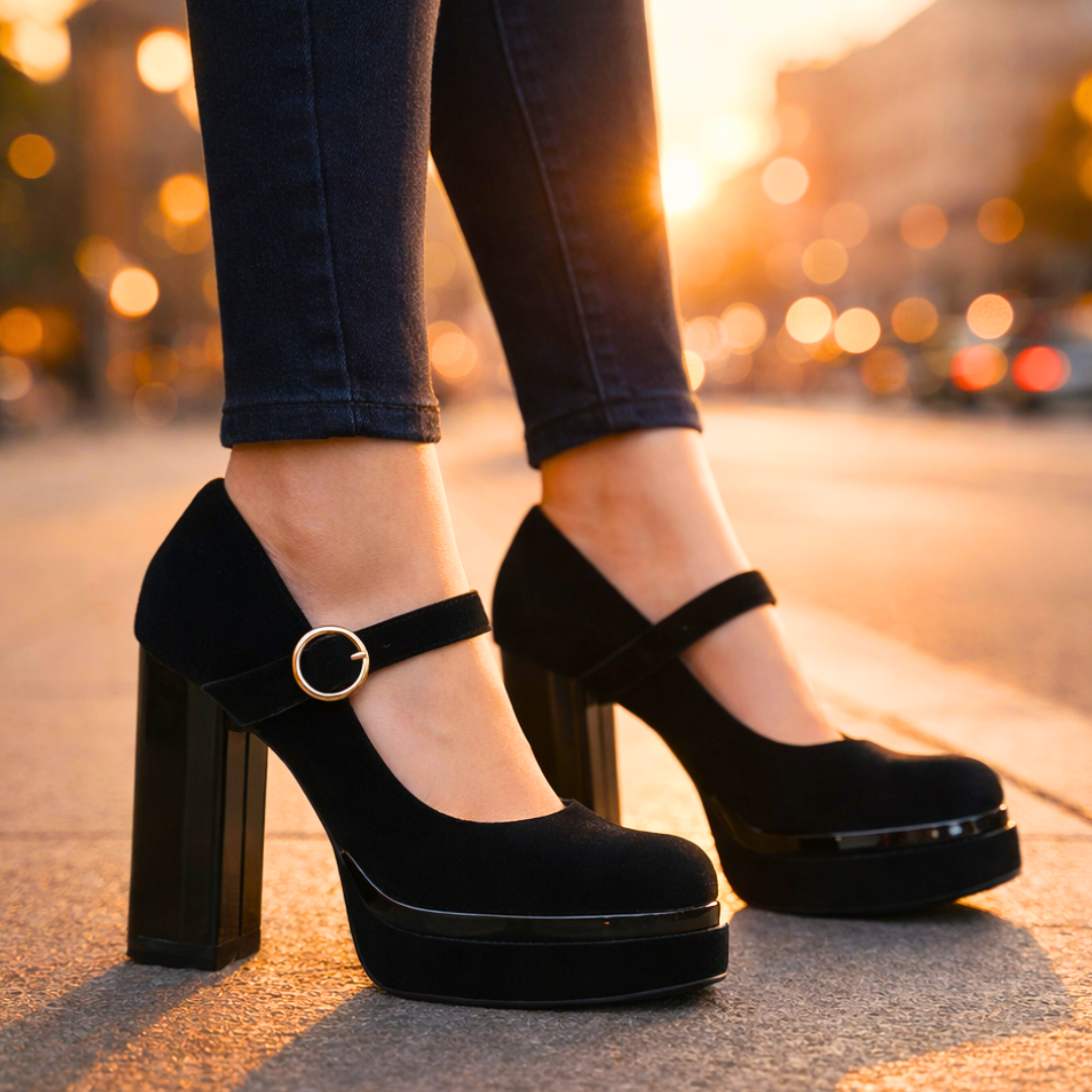 Seraphina | Velvet Platform Pumps