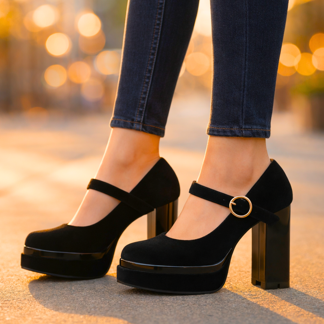 Seraphina | Velvet Platform Pumps