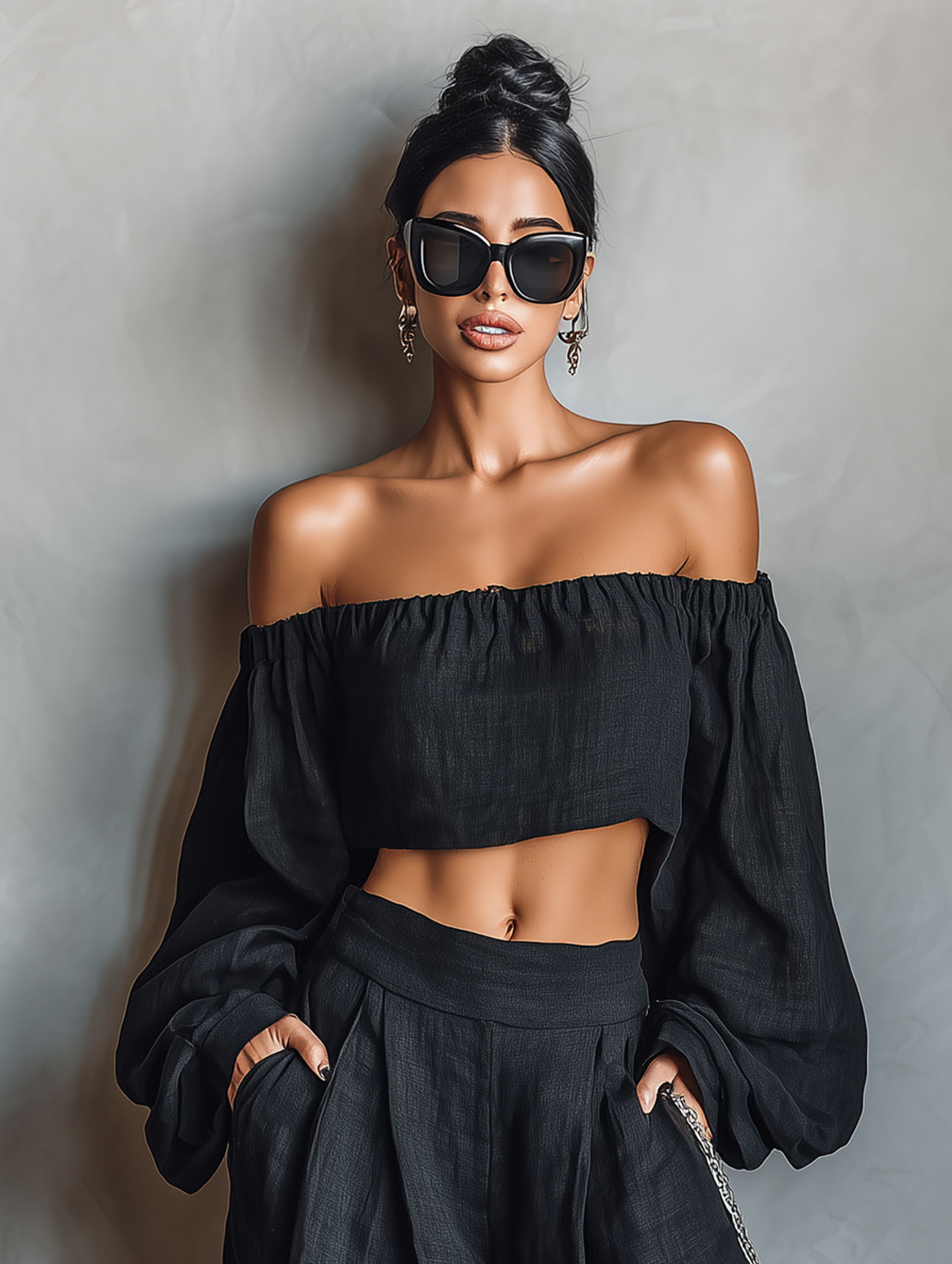 Thea | Strapless Linen Wide-Leg Set