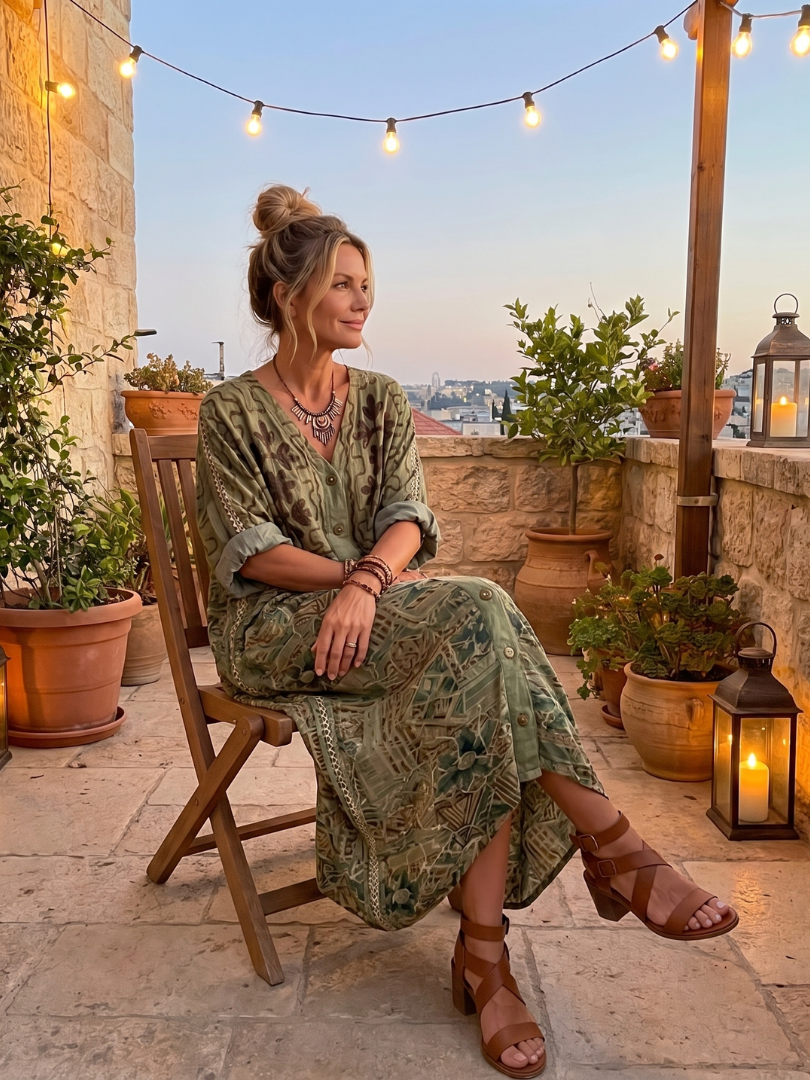 Aleta | Embroidered Pocket Midi Dress