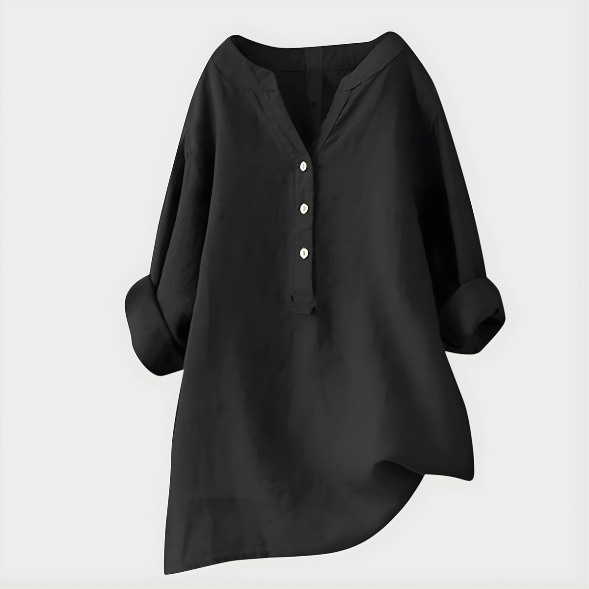 Veronique™ | Elegant Cotton-Linen V-Neck Blouse – product image 6