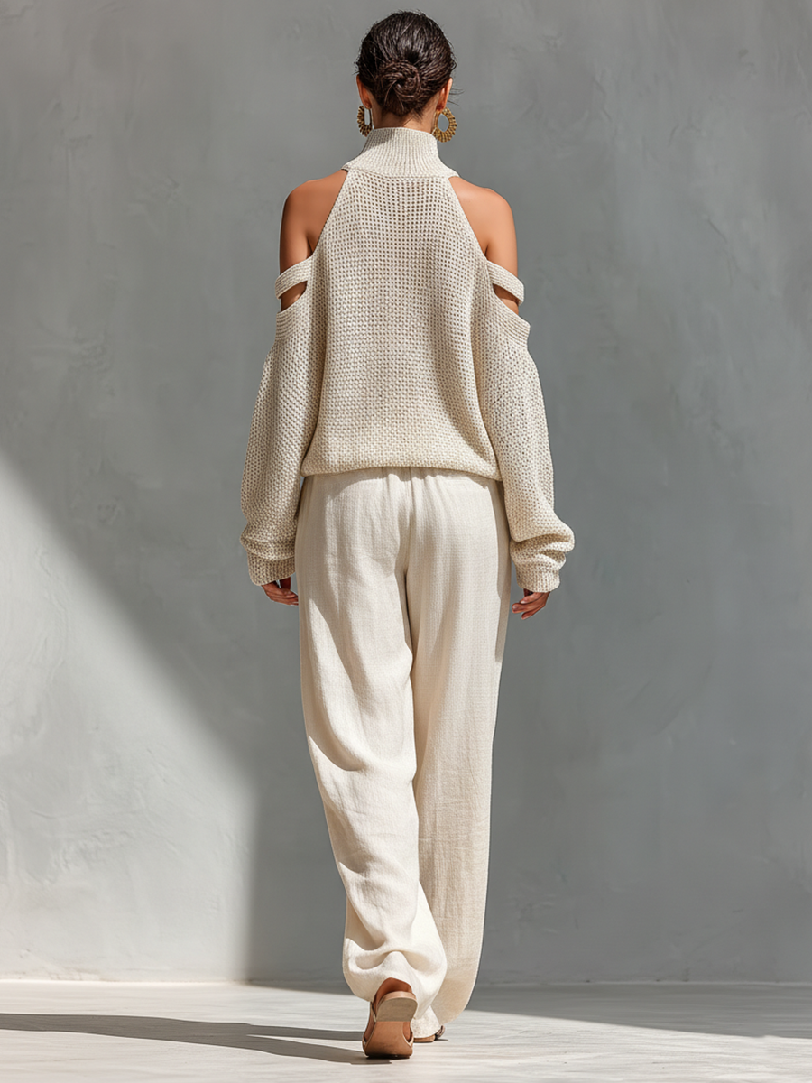 Nicole | Cold-Shoulder Wide-Leg Set