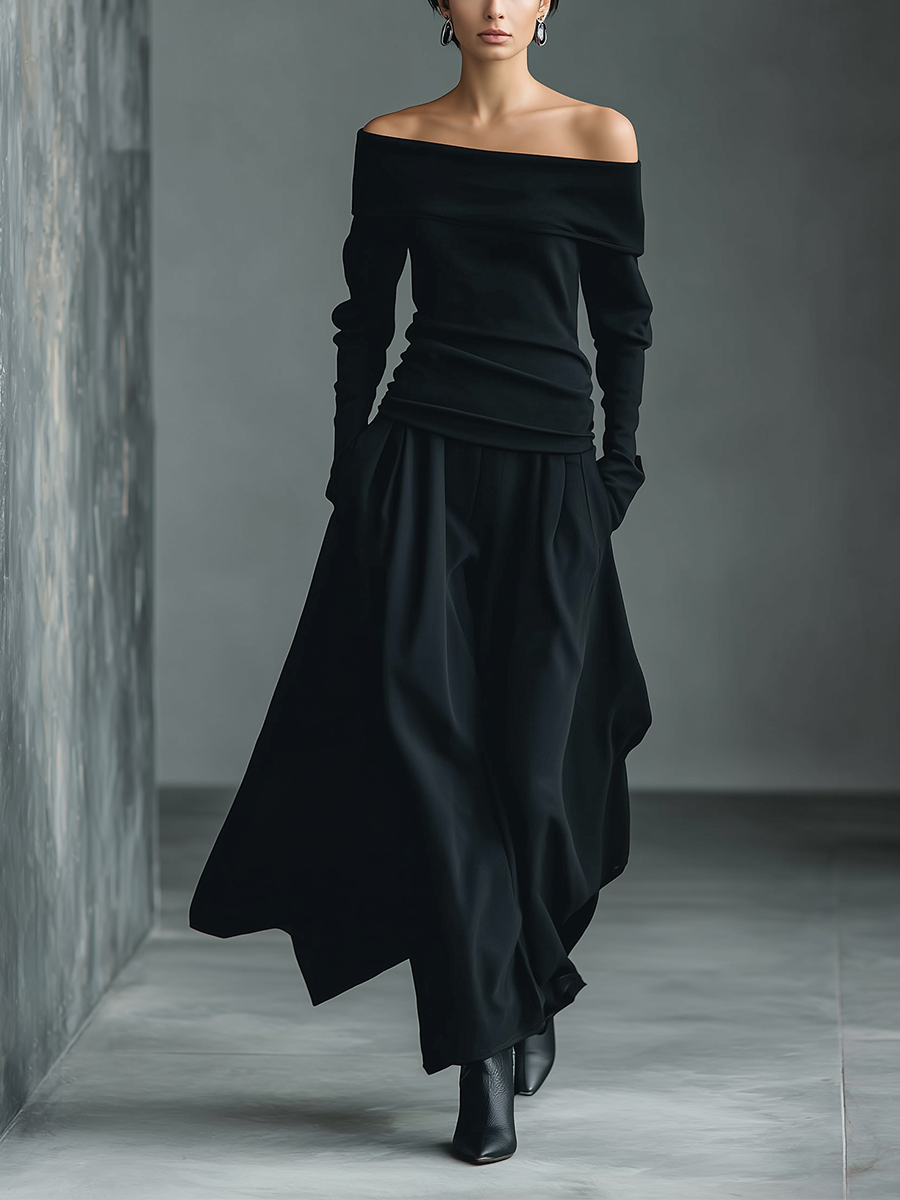Bianca | Off-Shoulder Knit Skirt Set