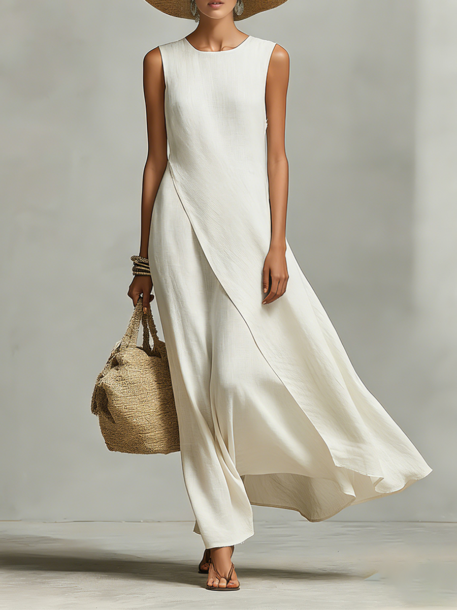 Elsie | Asymmetric Linen Sleeveless Dress