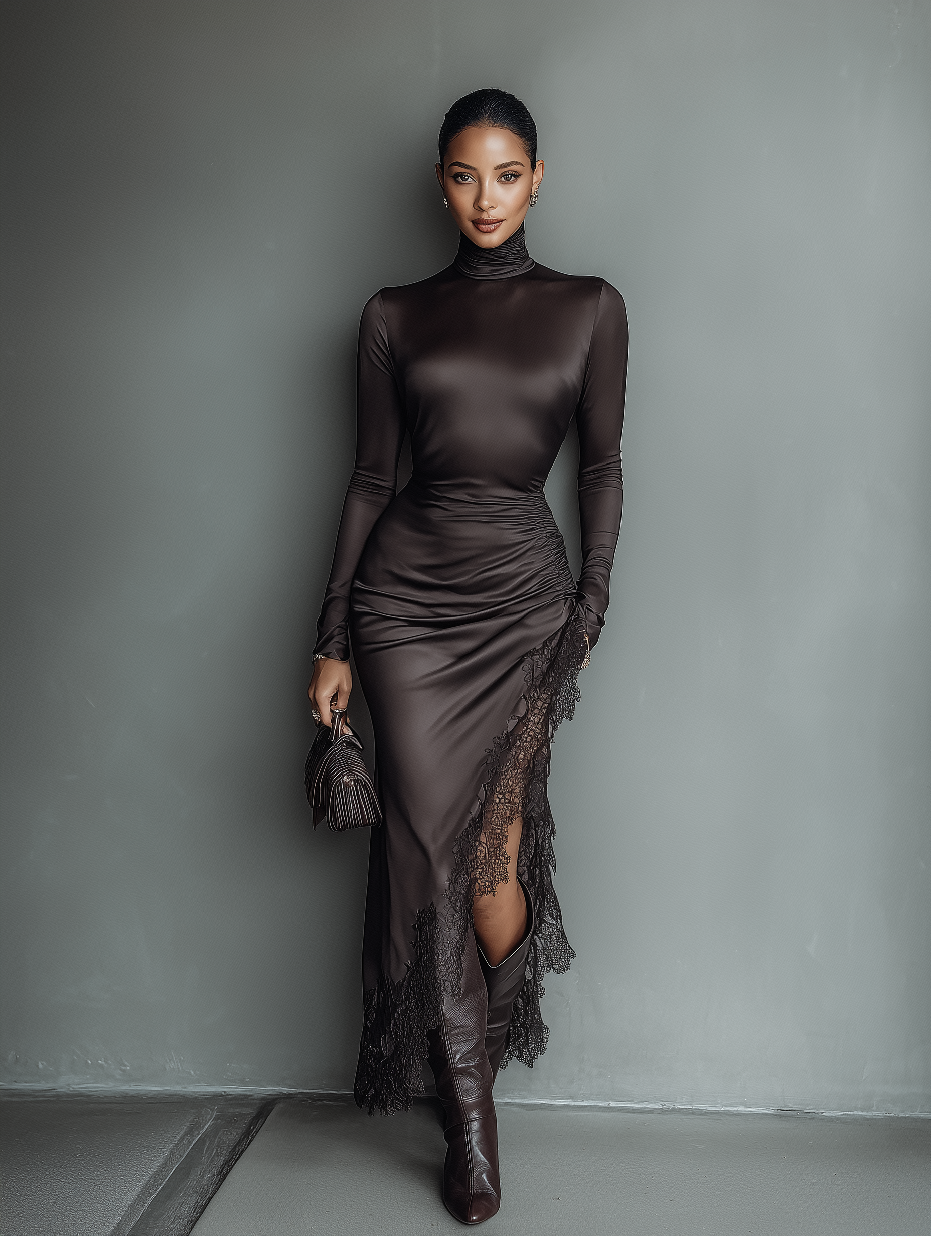 Arabella | Satin Lace Maxi Dress