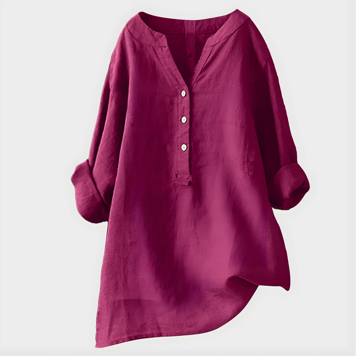 Veronique™ | Elegant Cotton-Linen V-Neck Blouse – product image 7