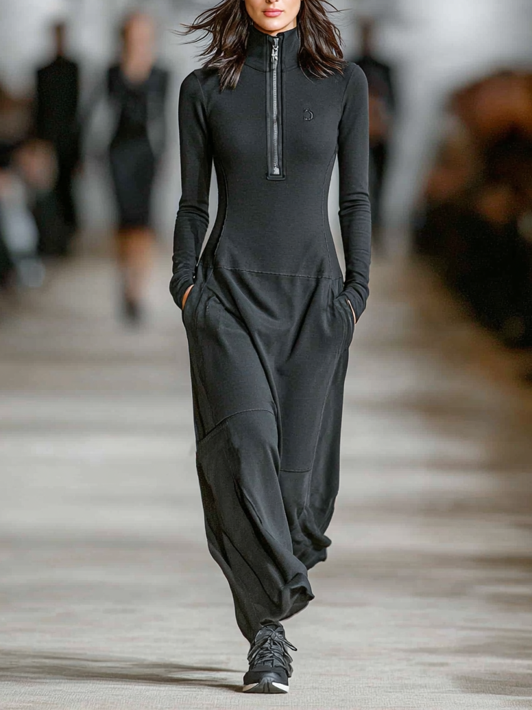 Estelle | Half-Zip Loose Maxi Dress