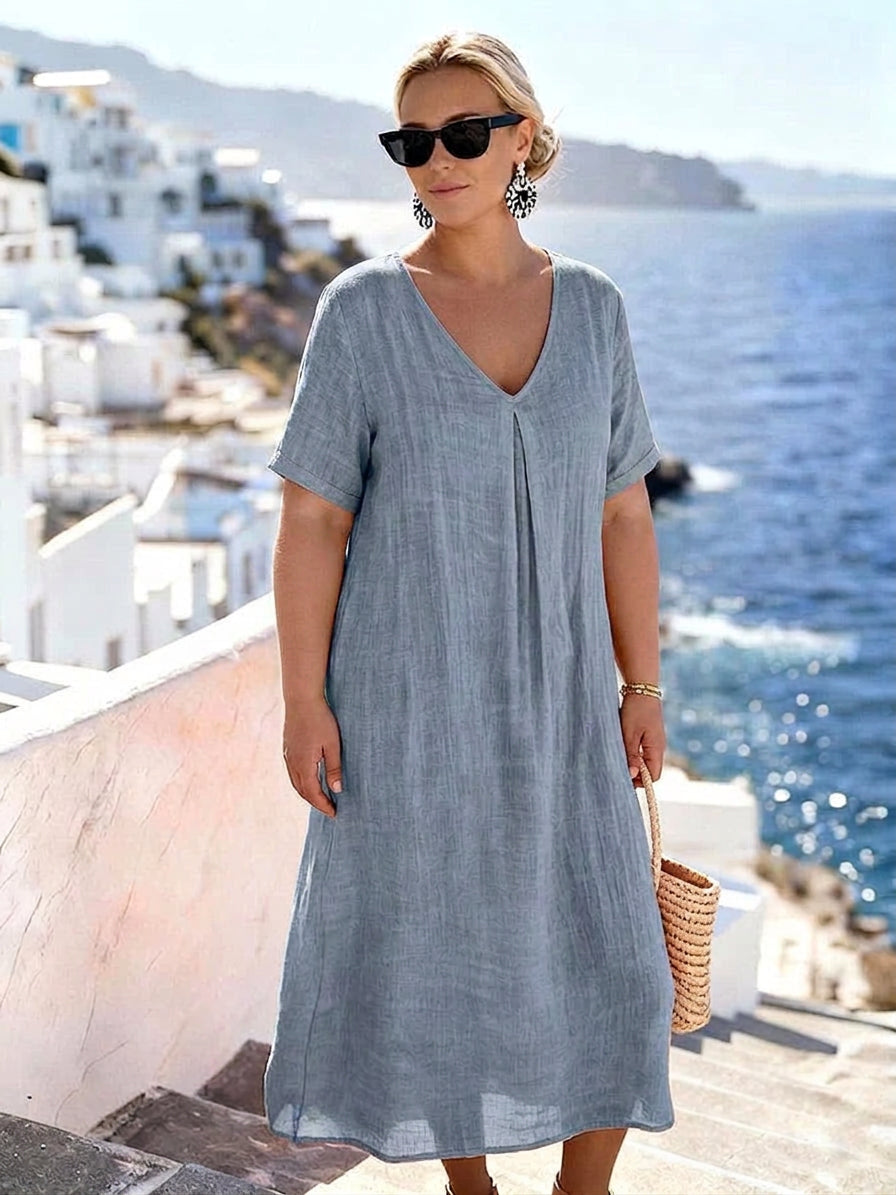 Emma V-Neck Dress: Effortless Everyday Grace