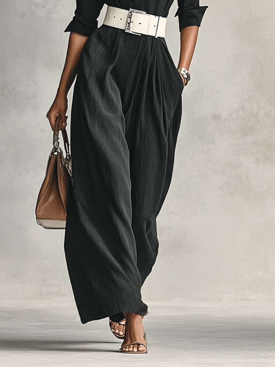 Estelle | Belted Lapel Jumpsuit