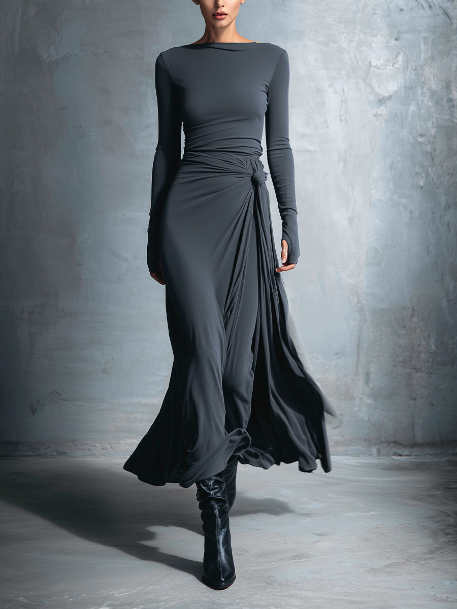 Clara | Knotted Wrap Maxi Dress