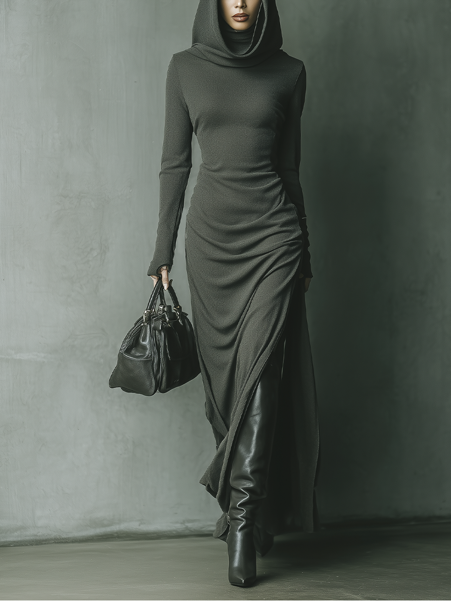 Mykhalah | Hooded Knitted Maxi Dress