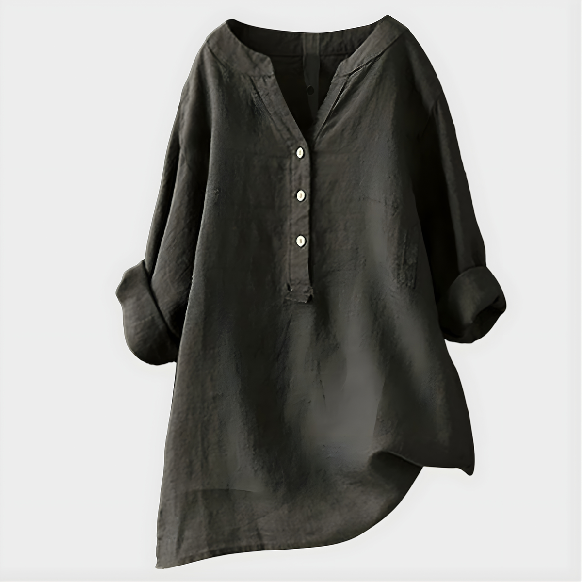Veronique™ | Elegant Cotton-Linen V-Neck Blouse – product image 8