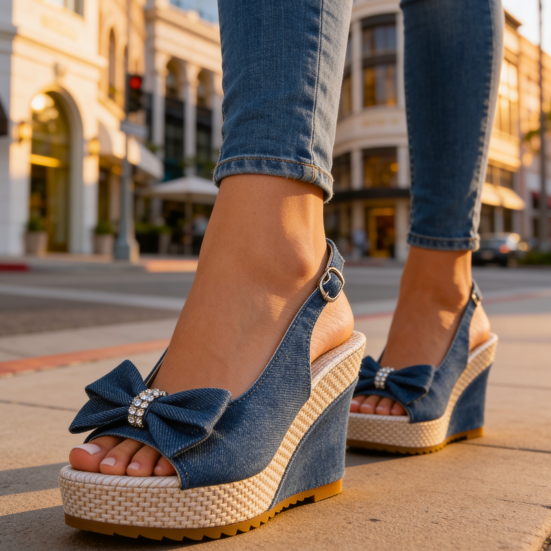 Estelle | Crystal Bow Wedges