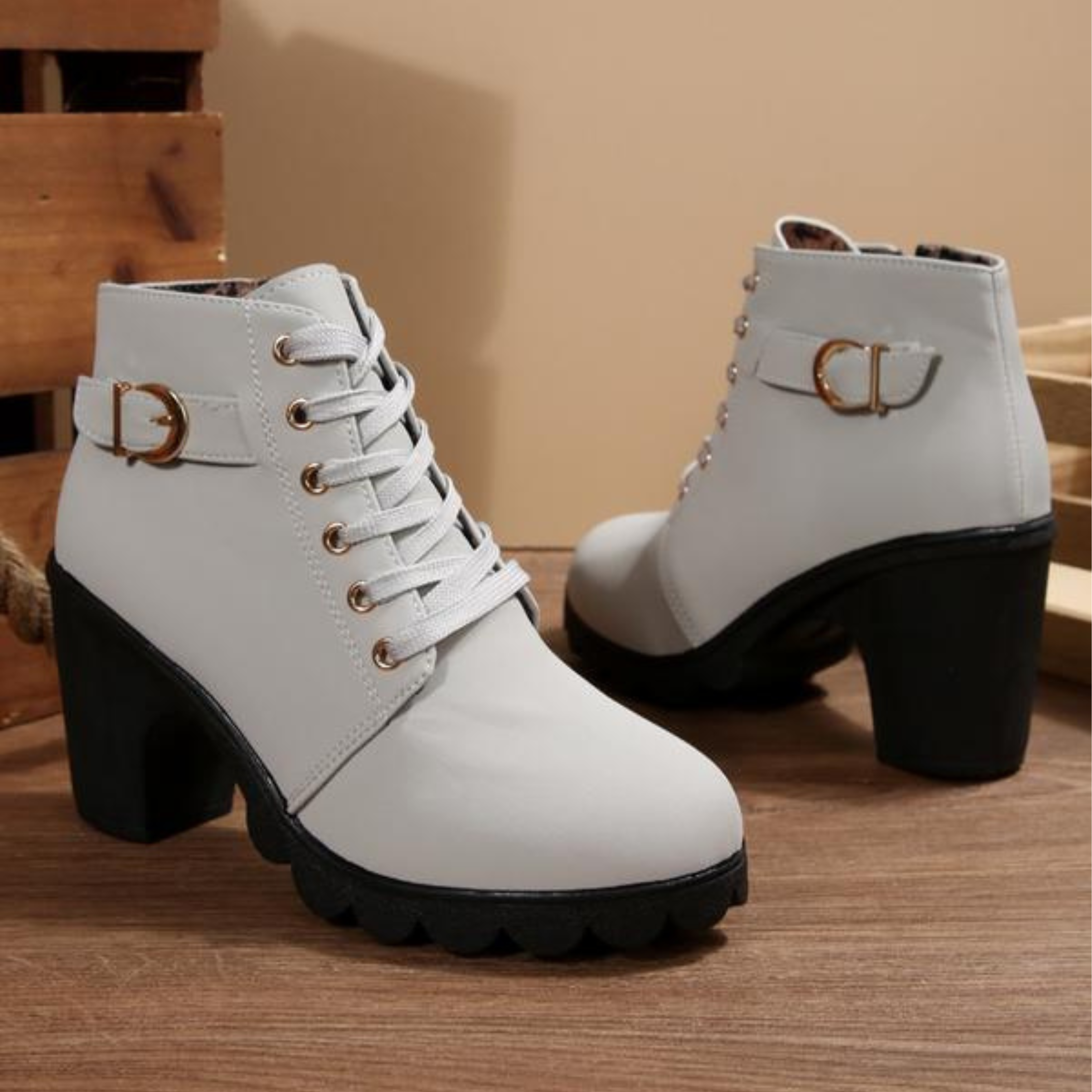 Katni | Buckled Chunky Ankle Boots