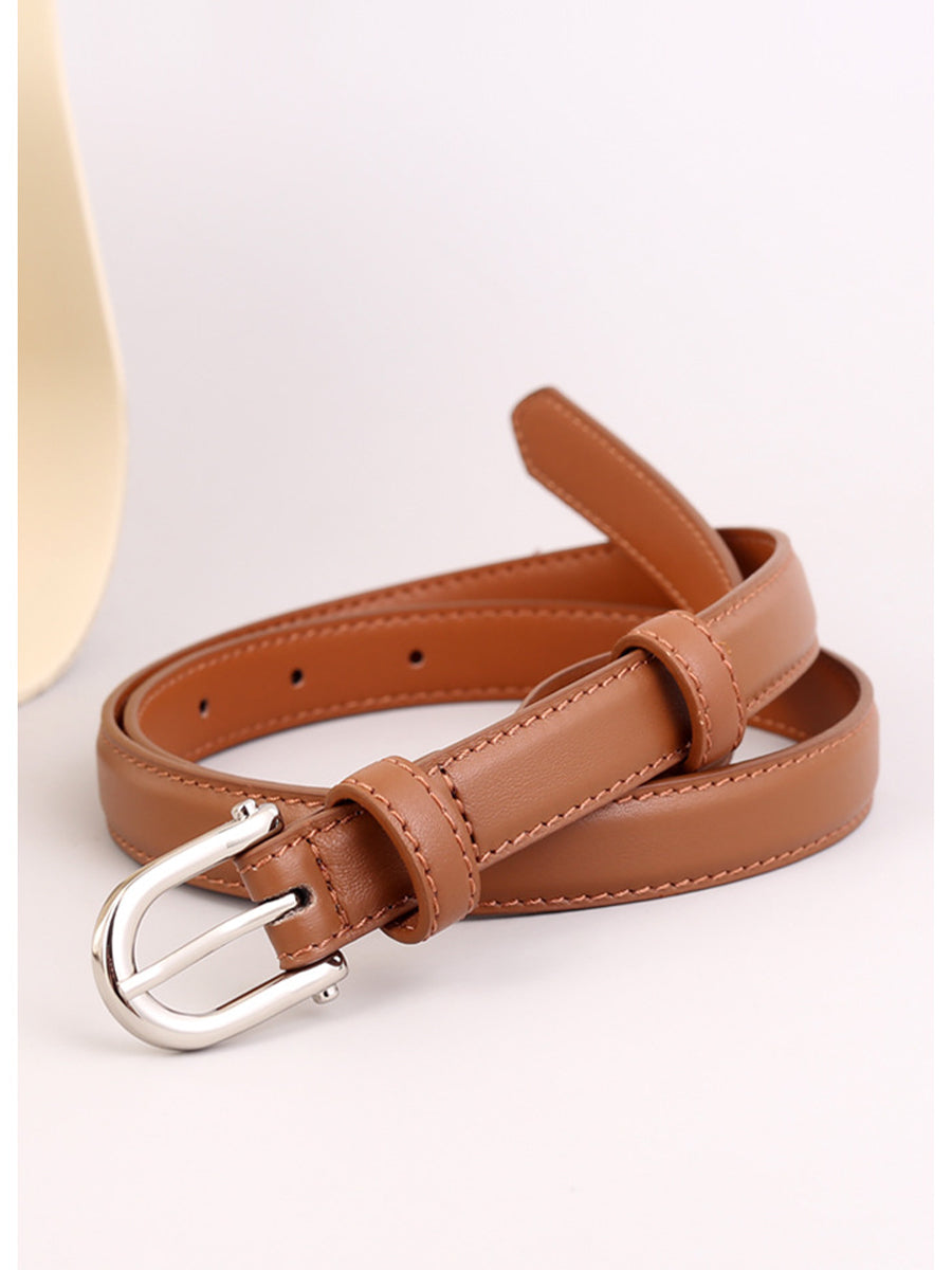 Mara | Gold Buckle Faux Leather Belt
