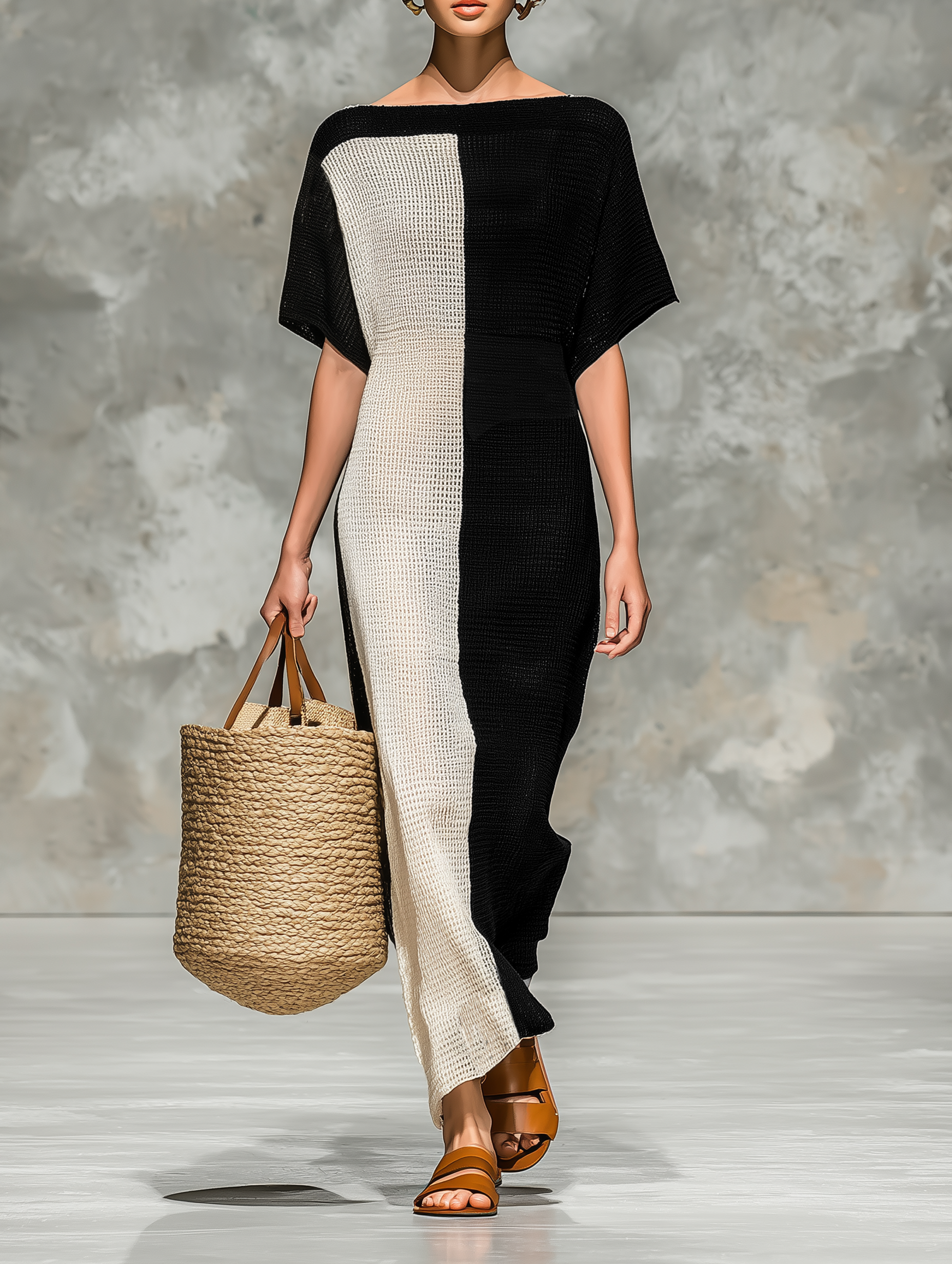 Ophelia | Boat Neck Knit Maxi Dress
