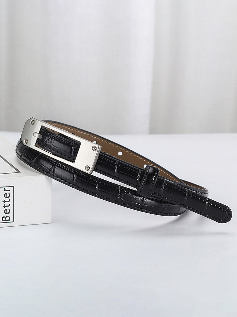 Isabelle | Alligator Thin Leather Belt