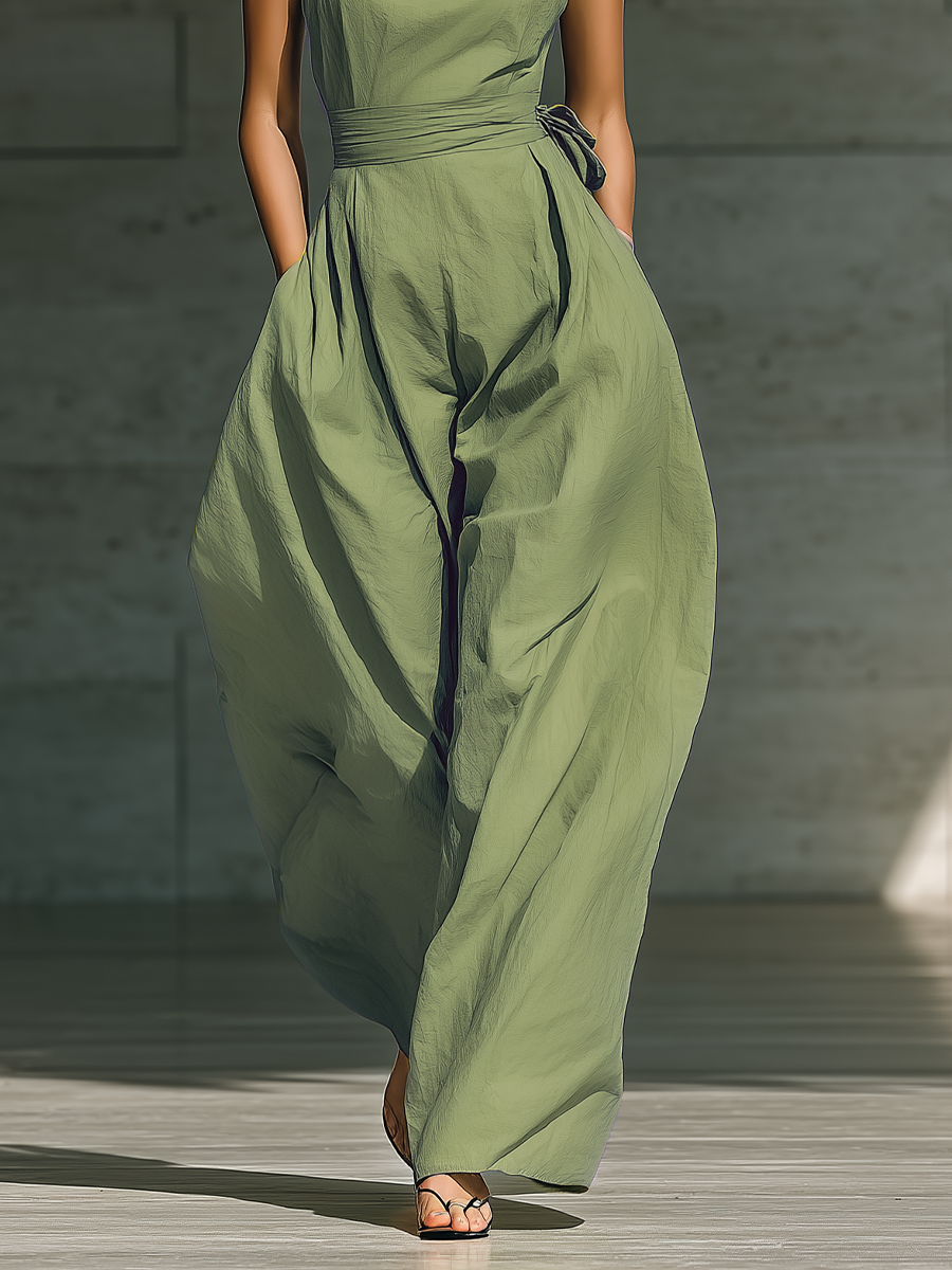 Olive | One-Shoulder Wide-Leg Jumpsuit